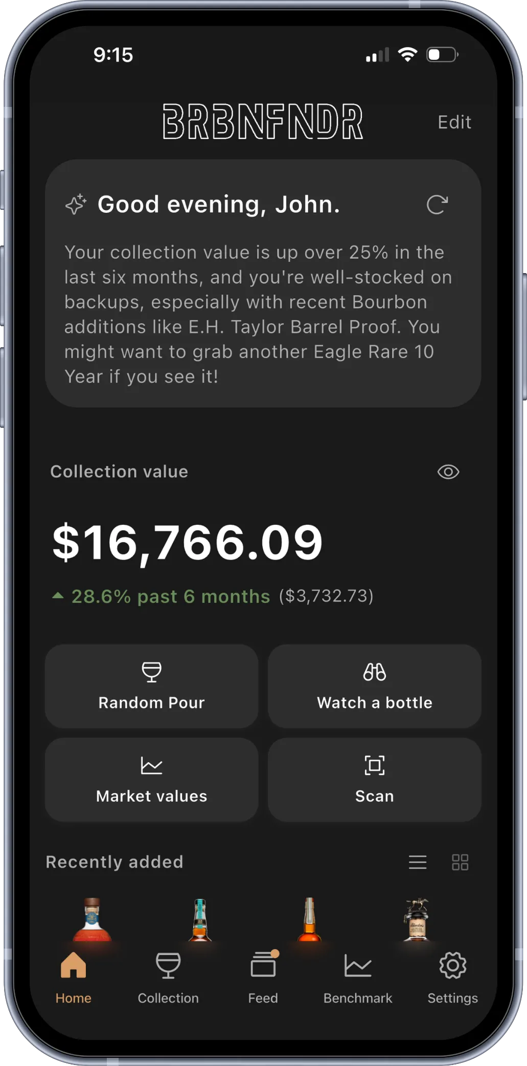 BRBNFNDR Home Screen