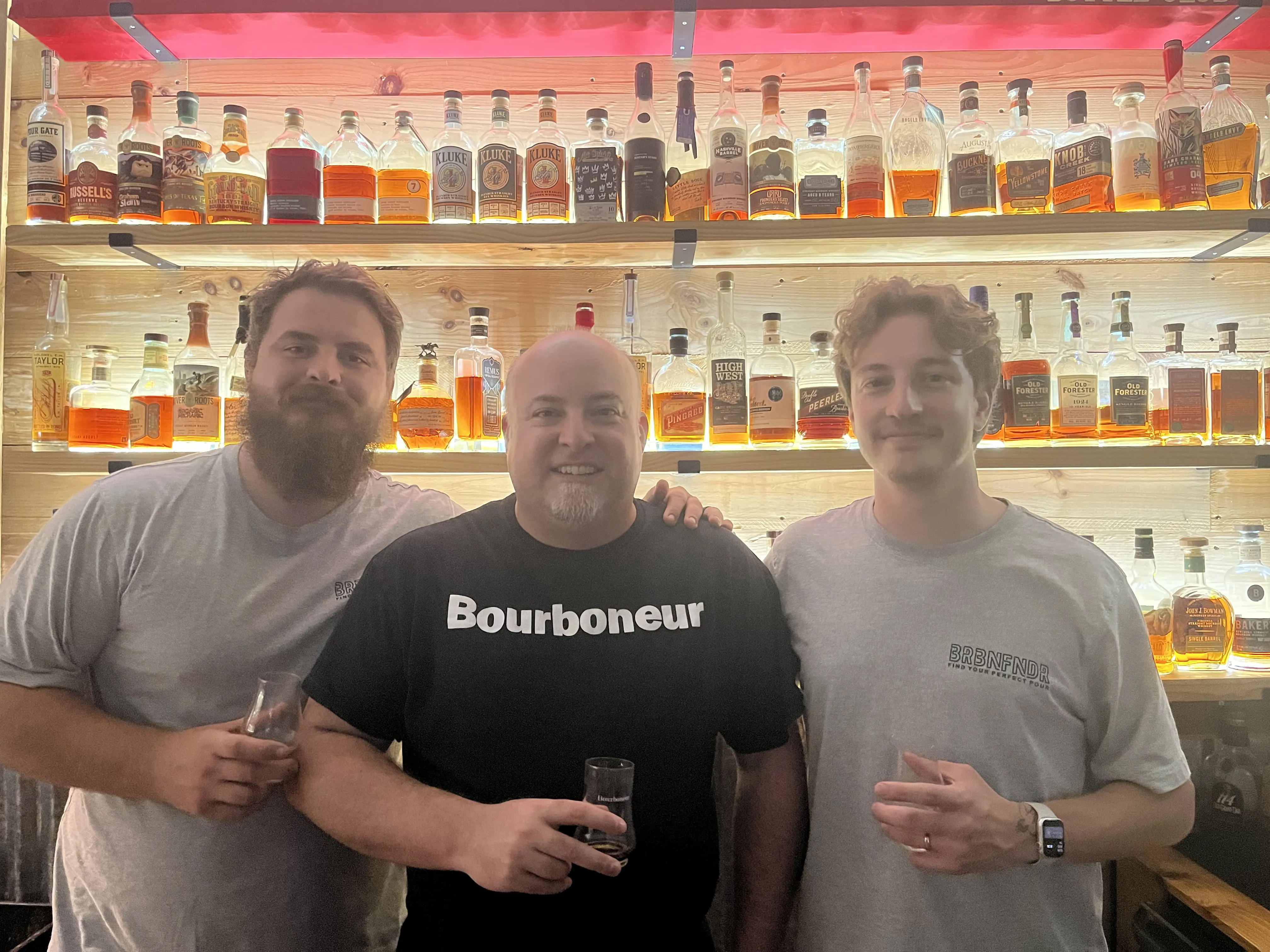 BRBNFNDR Founders and Bourboneur partner: Brady Johnson (COO, left), Nick Owens (Bourboneur, middle), and Jared Grace (CEO, right)